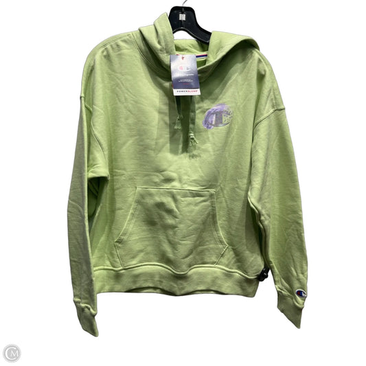 Sweatshirt Hoodie By Champion In Green & Purple, Size: M