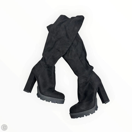 Boots Knee Heels By JLO In Black, Size: 8.5