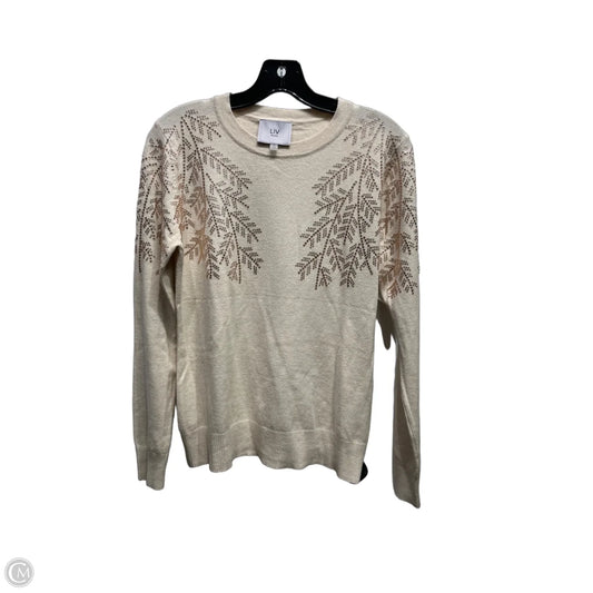 Top Long Sleeve By Liv Los Angeles In Cream, Size: S