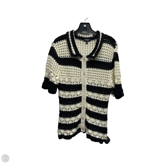 Top Short Sleeve By Express In Black & White, Size: S