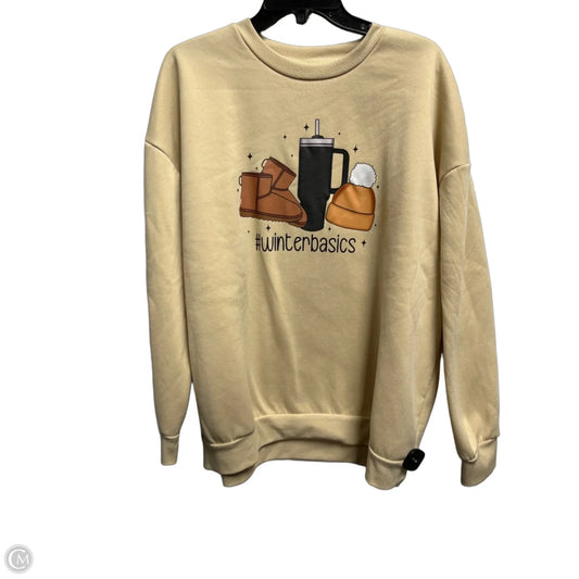 Sweatshirt Crewneck By Clothes Mentor In Tan, Size: 3x