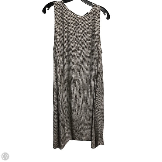 Dress Casual Midi By Eileen Fisher In Black & Tan, Size: L