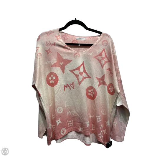 Top Long Sleeve By M Made In Italy In Pink, Size: Osfm
