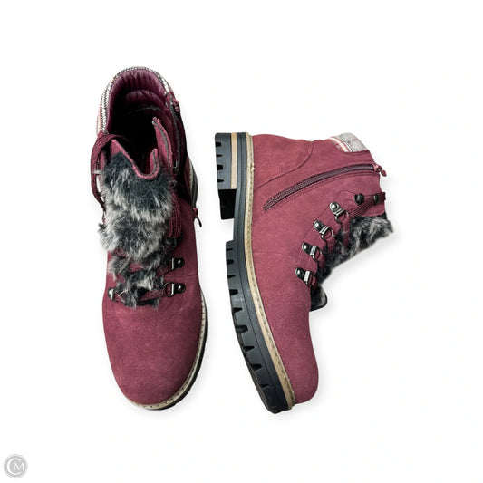 Boots Hiking By Sporto In Maroon, Size: 10