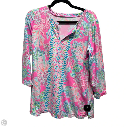 Top Long Sleeve Designer By Lilly Pulitzer In Pink, Size: M