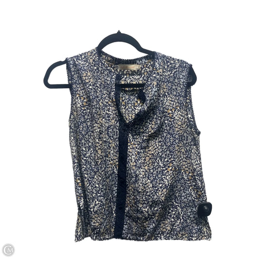 Top Sleeveless Designer By Tory Burch In Blue, Size: 4