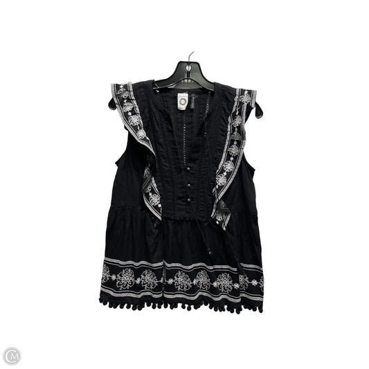 Top Short Sleeve By Anthropologie In Black & White, Size: 4