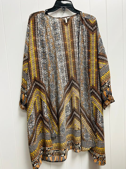 Kimono By Cato In Orange & Yellow, Size: Xl