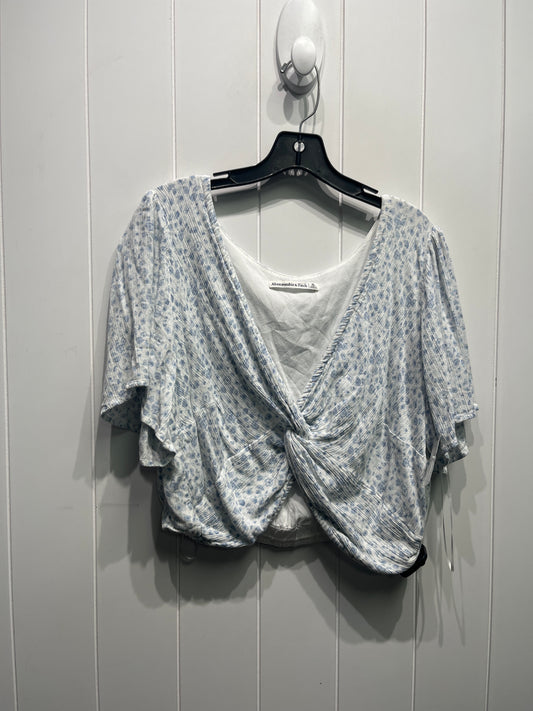 Top Short Sleeve By Abercrombie And Fitch In Blue & White, Size: Xl