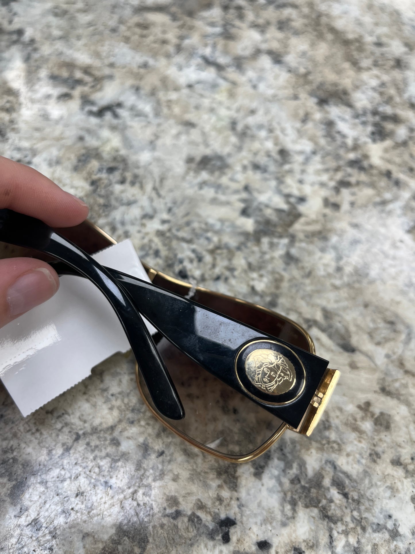 Sunglasses Luxury Designer By Versace, Size: