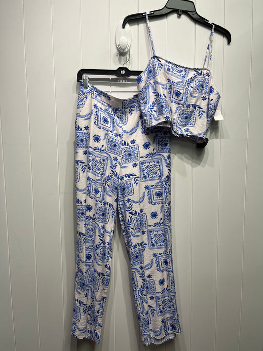 Pants Set 2pc By Paper Crane In Blue & White, Size: M